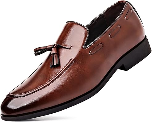 Mens Fashion Tassels Dress Shoes Slip-On Loafers Formal Business Casual Moccasins Driving Leather Shoes