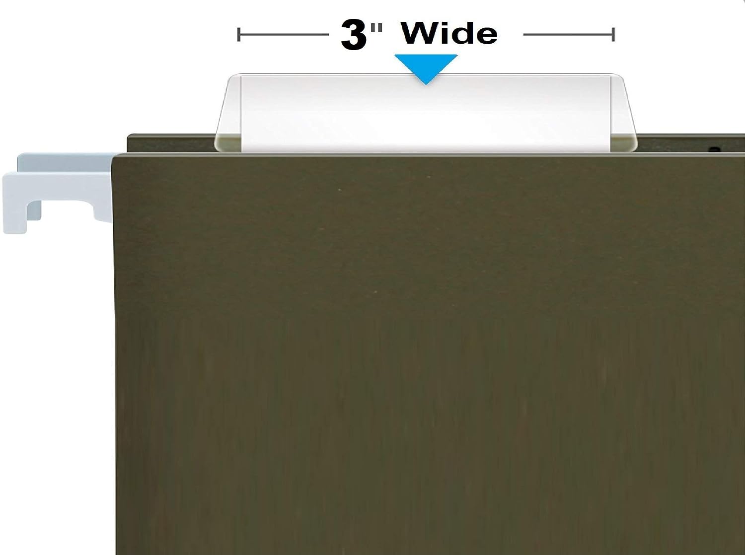 1InTheOffice Clear Hanging Folder Tabs, and Inserts 3-1/2" x 5/8", 100/Pack (3 1/2")