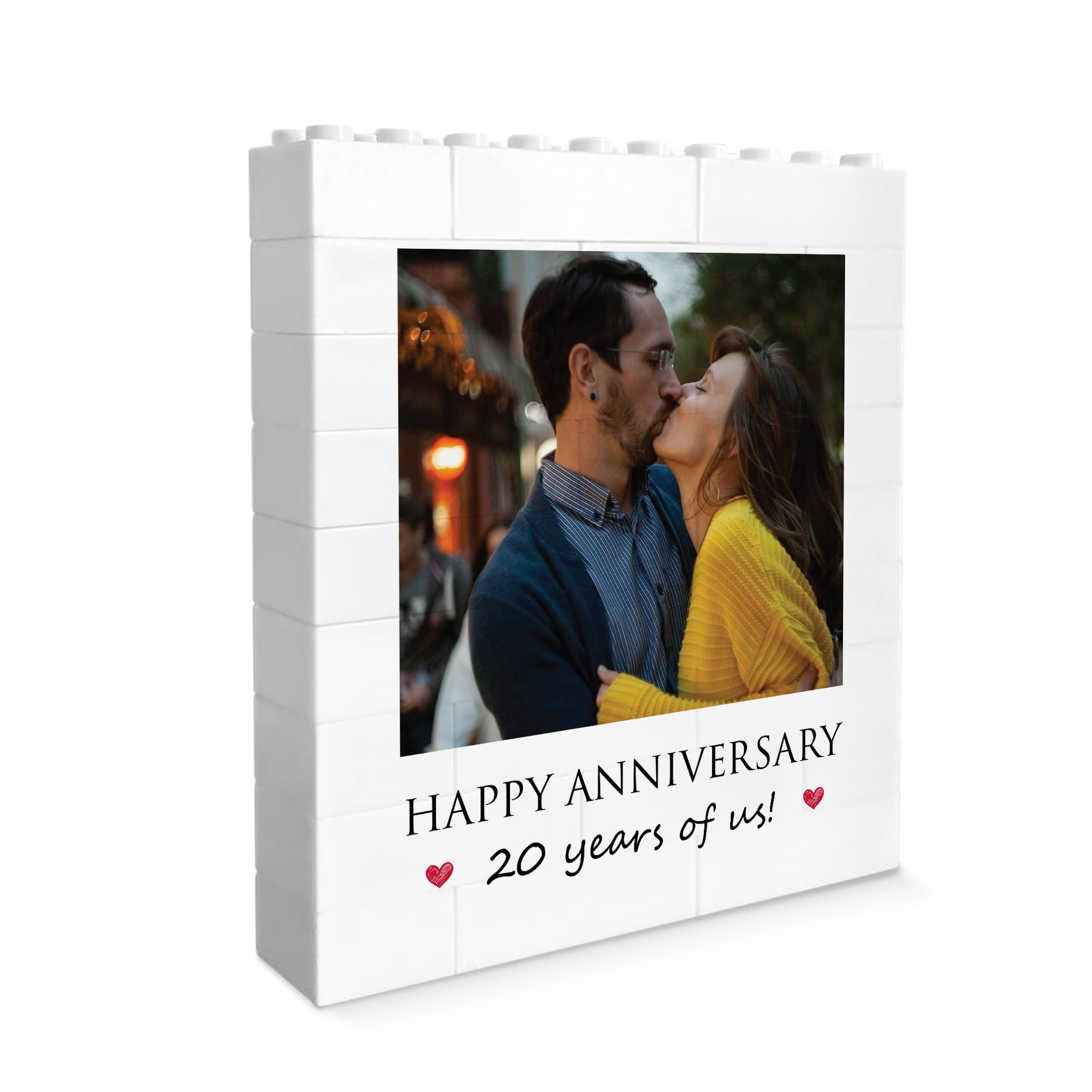 Red Ocean 20th Anniversary Personalised Photo Block for Husband Wife Building Blocks Puzzle For Her Partner Anniversary Partner Present