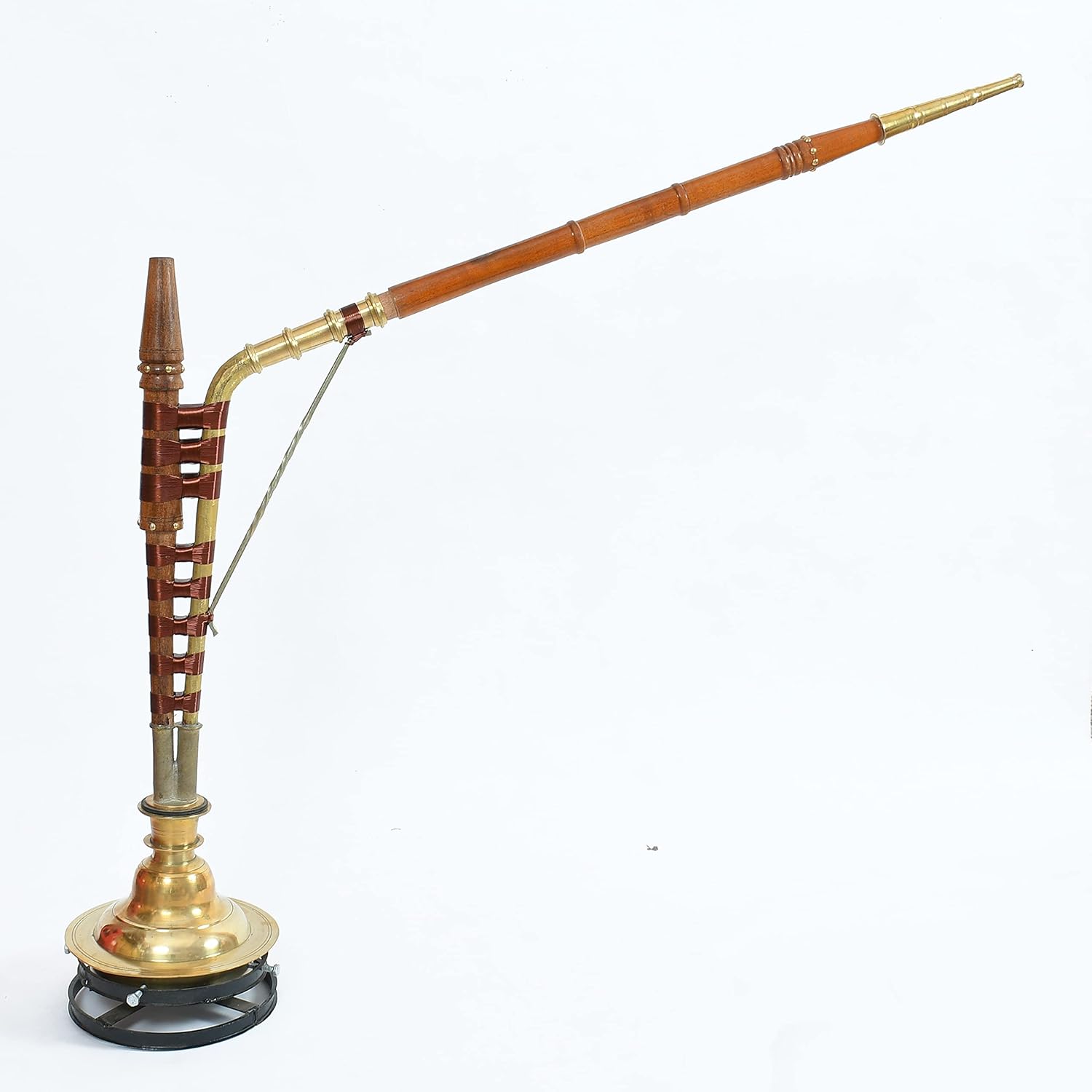 Copper Gold Ross desi Brass Hookah pital with Stand and mitti chillum
