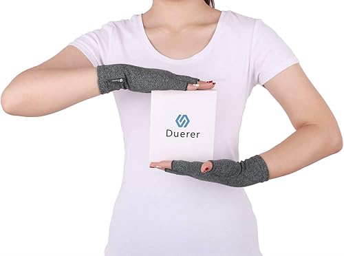 Miniatura 8 de Duerer Guantes de artritis para mujeres y hombres, túnel carpiano, reumatiodo, tendinitis, guantes de compresión para el pulgar sin dedos