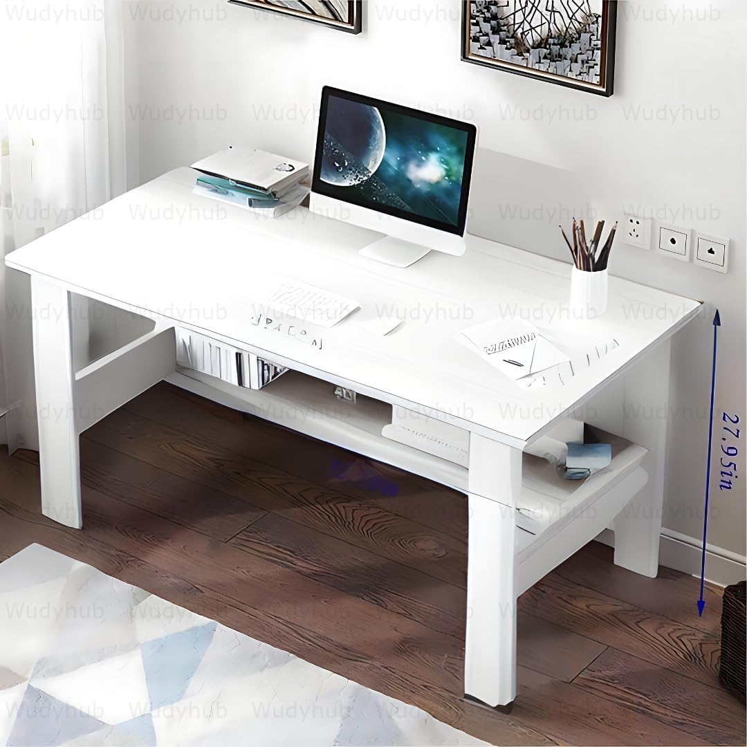 Computer Home/Office Desk | Writing Study | Laptop Table | Modern Simple Desk | Small Desks for Small Spaces | Sturdy Desk for Home, Office, Bedroom, Living Room (ST-09-White) 22 61mg+W0VIeL. SL1080