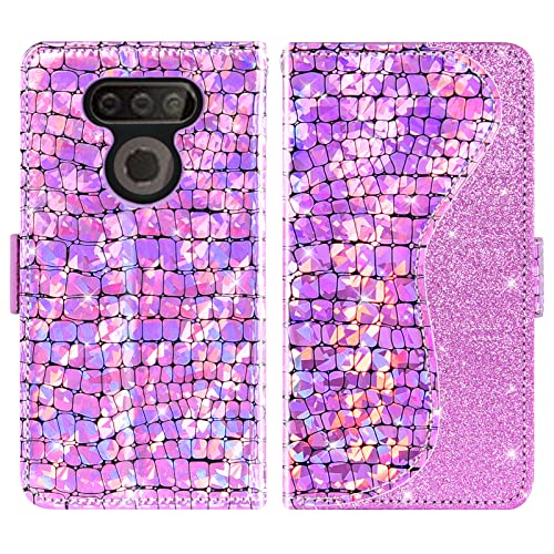 Asuwish Phone Case For Lg Premier Pro Plus 6.1"/Harmony 4/K40S/K41 Wallet Cover With Screen Protector And Wrist Strap Flip Credit Card Holder Bling Glitter Stand Cell L455Dl K 40S Women Girls Pink #TOP5