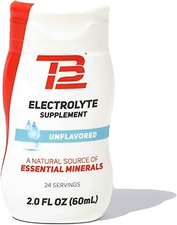 TB12 Electrolyte Supplement for Optimized Hydration - Electrolyte Drops for Water, Gluten-Free, Sugar-Free, Vegan, with Magnesium, Potassium, 24 Servings (Unflavored)