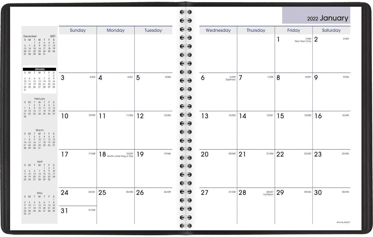 AT-A-GLANCE 2022 Monthly Planner by , 7" x 8-3/4", Medium, DayMinder, Black (G40000)