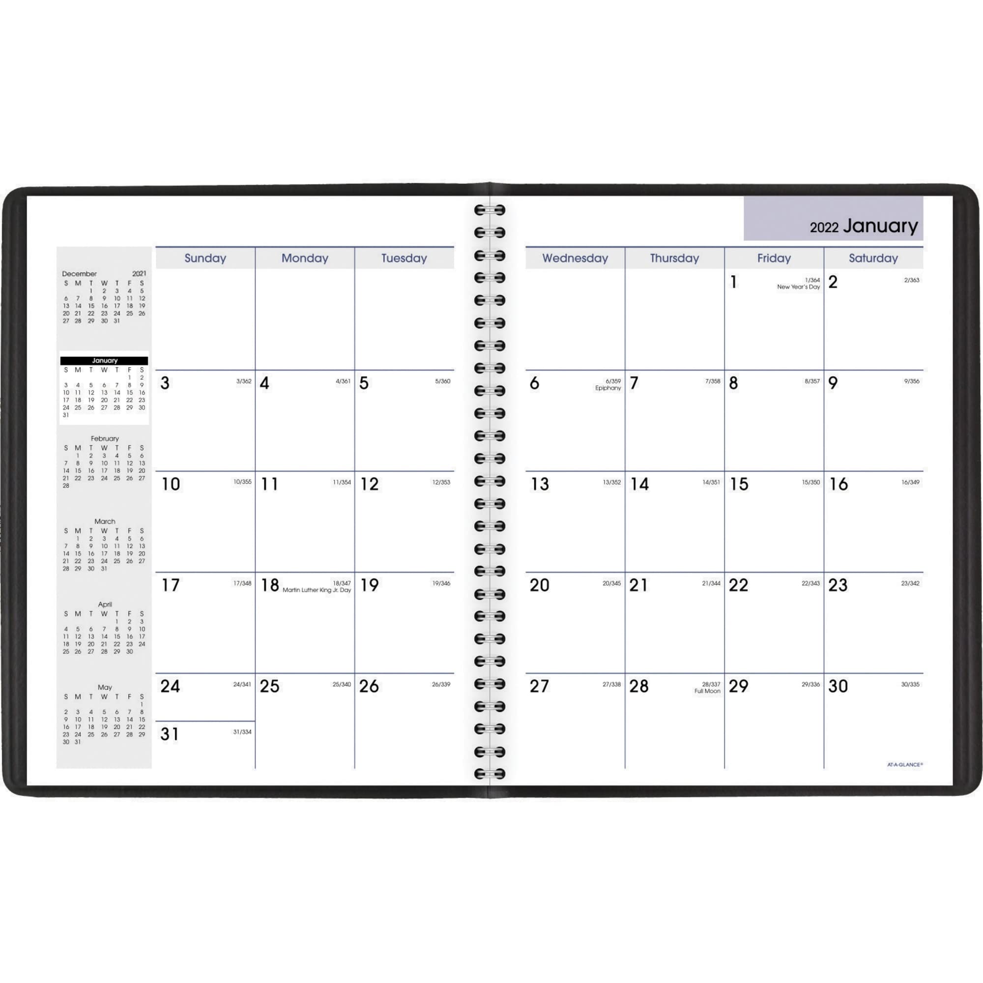 AT-A-GLANCE, Agenda mensile 2022, 17,8 x 21,9 cm, media, DayMinder, nero (G40000)