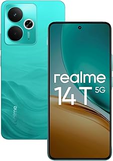 realme 14T 5G Smartphone 256GB ROM 8GB RAM 6.67 Inch AMOLED Screen 120Hz, IP69 Water Resistence, 6000mAh Battery 45W Fast Charging AI Camera Support NFC WiFi GPS (Green)