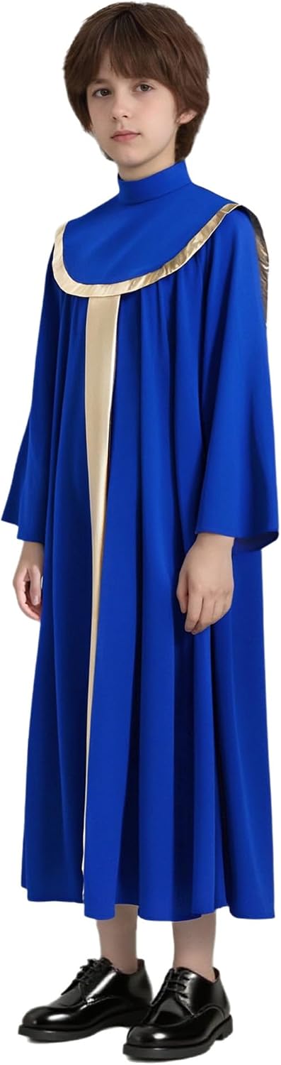 iEFiEL Kids Choir Robe Metallic Baptism School Graduation Gown