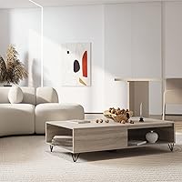 Vista 4 de Milliard Mesa de centro moderna de granja con almacenamiento gris