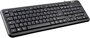 Heden Wired USB AZERTY Keyboard 108 Keys in Black