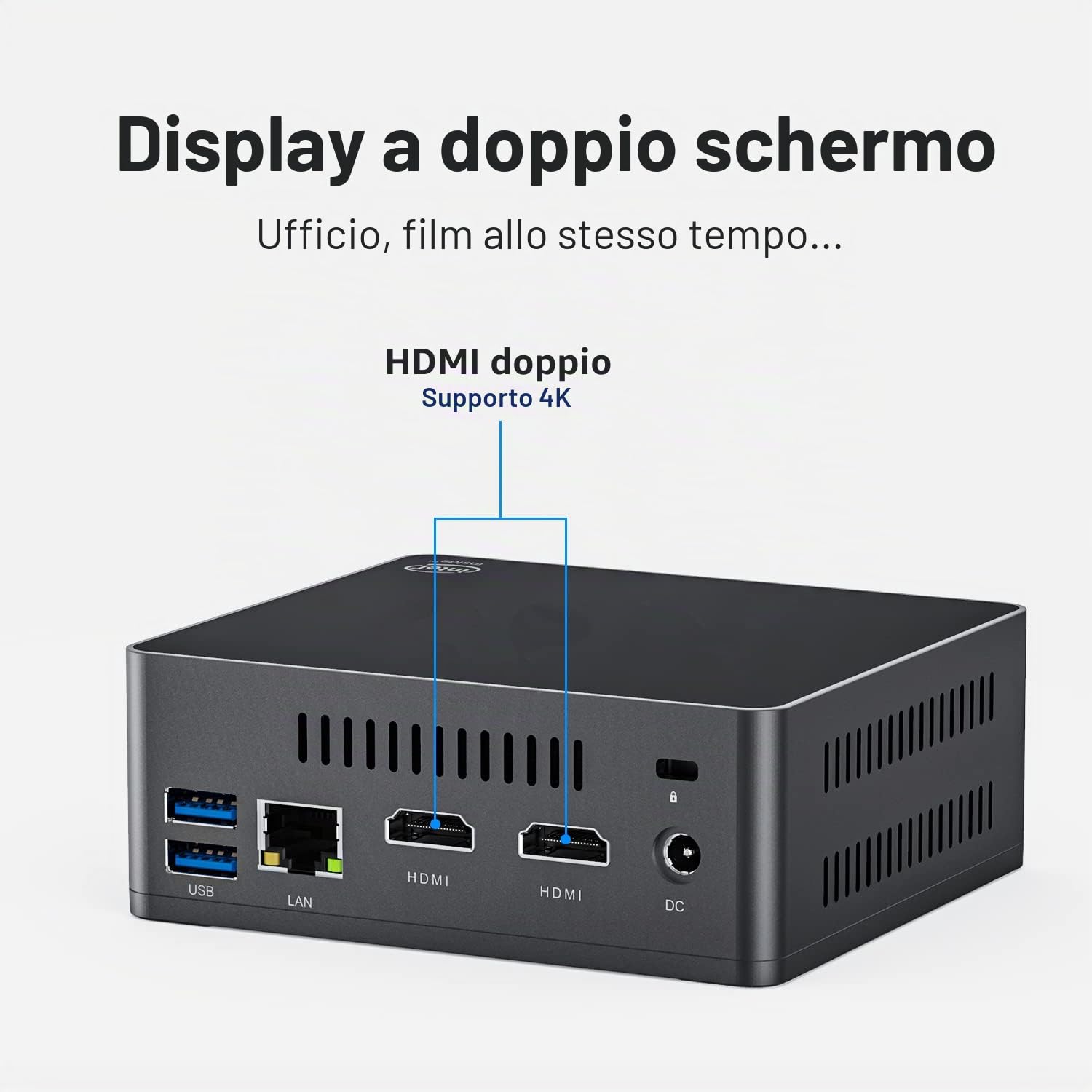 Mini PC Desktop Computer Windows10 Business Gaming Home Office 8GB RAM128G SSDCeleronJ4125 fino a 2.7GHz Processore Supporta 4K HDMI Dual WiFi 2.4G + 5.8G Ethernet 1000M USB 3.0X4 BT4.0