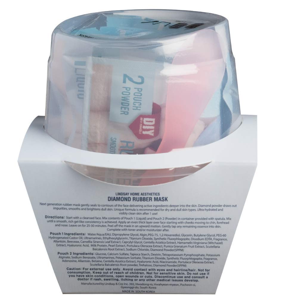 Diamond Rubber Face Mask - Help Reduce the Appearance of Sun-Damaged Skin & Protect Skin - Smoothing, Brightening, Hydrating Skin Benefits, 2 Masks 5.04 oz