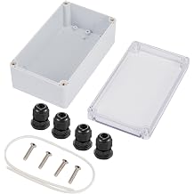 Universal Outdoor Junction Box ABS Plastic Dustproof Waterproof IP65 Universal Electrical Boxes Project Enclosure Grey with Transparent Clear Cover 3.9 x 2.7 x 2 inch 100 x 68 x 50mm