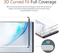 Vista 3 de Protector de pantalla de vidrio templado para Samsung Galaxy Note 10 con protector de lente de cámara [curvado 3D]
