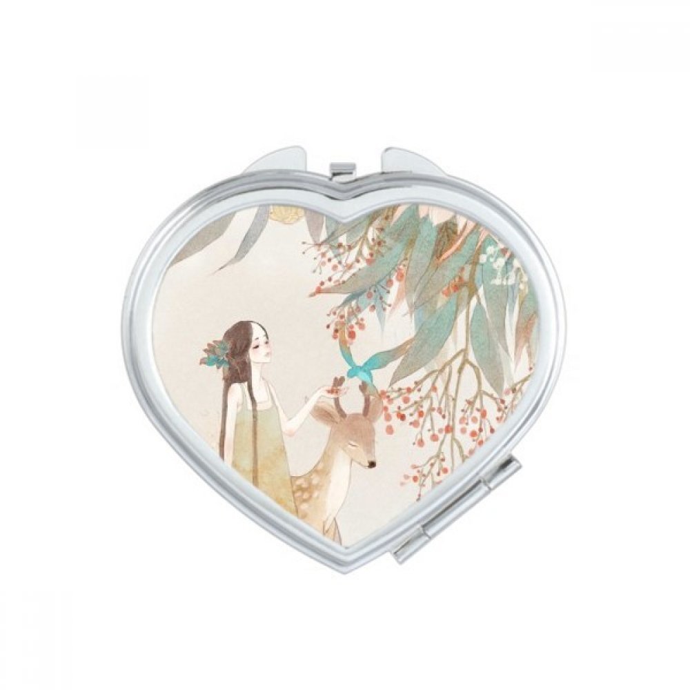 Miroir de poche cadeau idéal mignon miroir de maquillage compact fleur chinoise