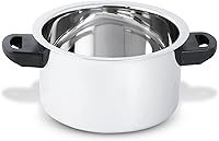 Vista 3 de Olla de acero inoxidable, olla de leche de doble pared con silbato y embudo, plata (2.5 cuartos de galón)