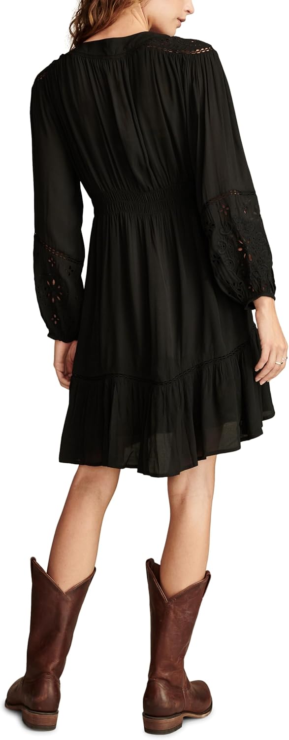 Lucky Brand Women's Exploded Cutwork Long Sleeve Mini