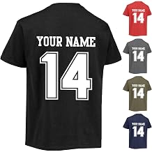 Custom Name & Number T Shirts, Personalized Football Baseball Jersey for Sports Team, Design Your Own Shirt with Text, Men Women Unisex Athletic Tee