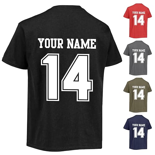Custom Name & Number T Shirts, Personalized Football Baseball Jersey for Sports Team, Design Your Own Shirt with Text, Men Women Unisex Athletic Tee