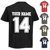 Custom Name & Number T Shirts, Personalized Football Baseball Jersey for Sports Team, Design Your Own Shirt with Text, Men Women Unisex Athletic Tee