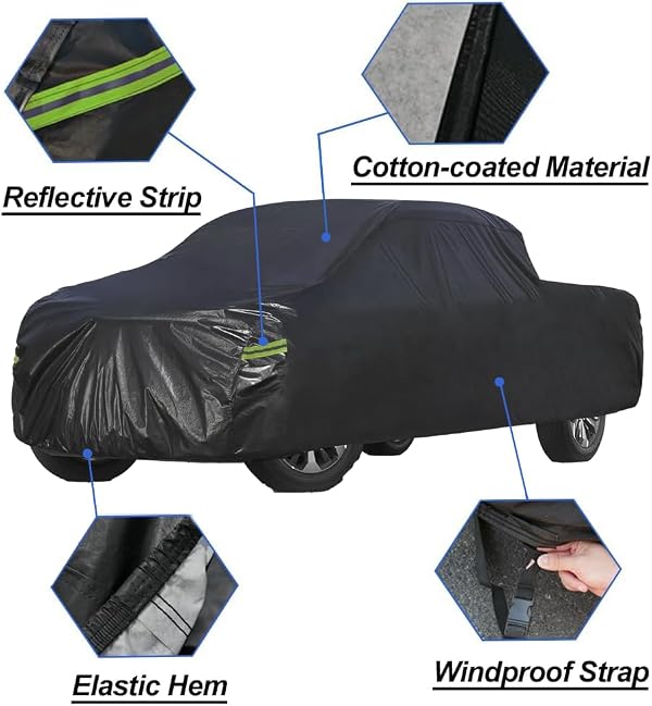 Kaugung Waterproof Truck Cover Fit Toyota Tundra from 2021 to 2025 (Crew Max/Double Cab), 7 Layers Heavyduty Full Pickup Cover All Weather Protection. by Kaugung - Image 4