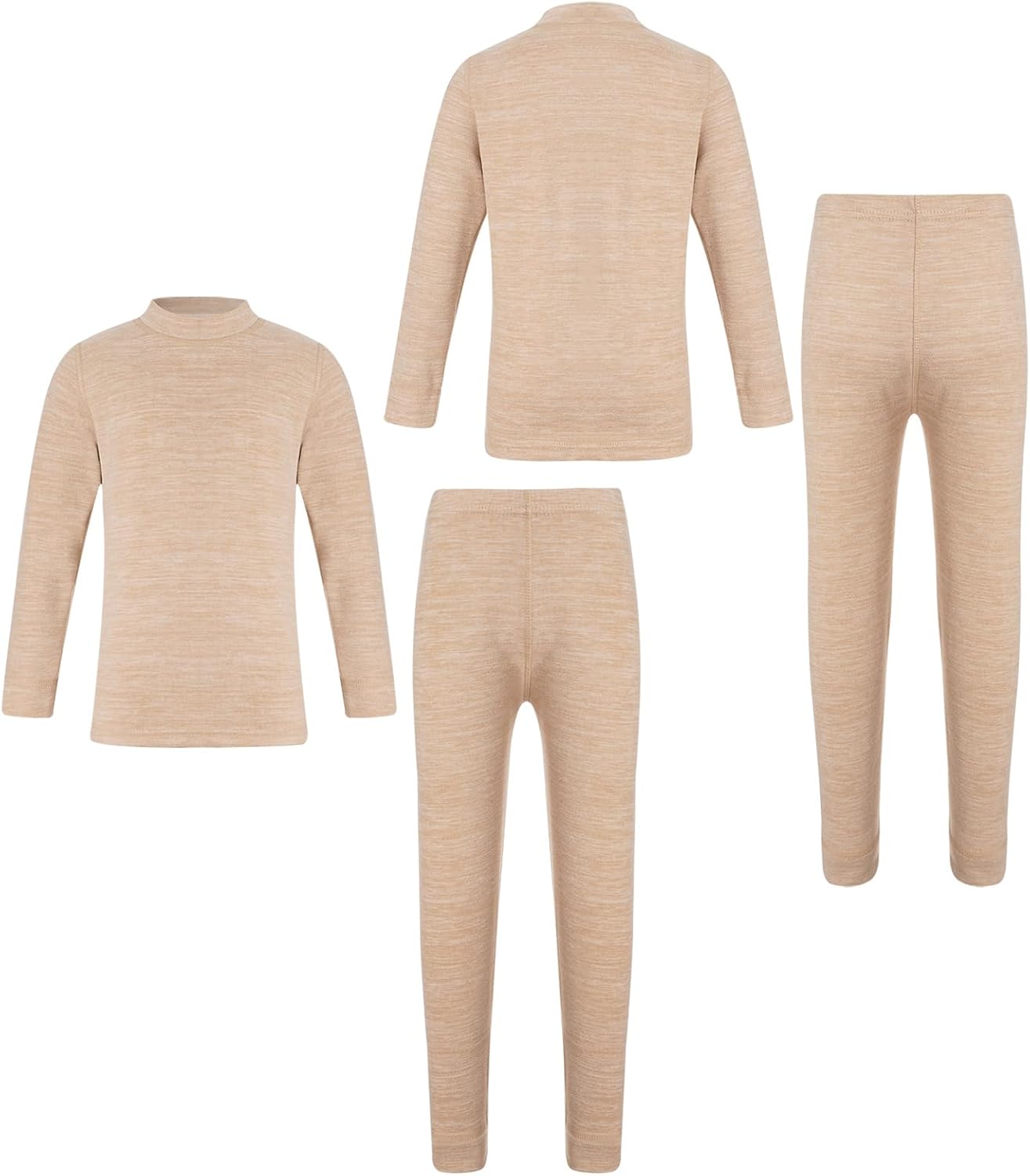 Loyan Boys and Girls Thermal Underwear Long Johns Set Fleece Lined Base Layer Winter Thermal Top and Bottom Set