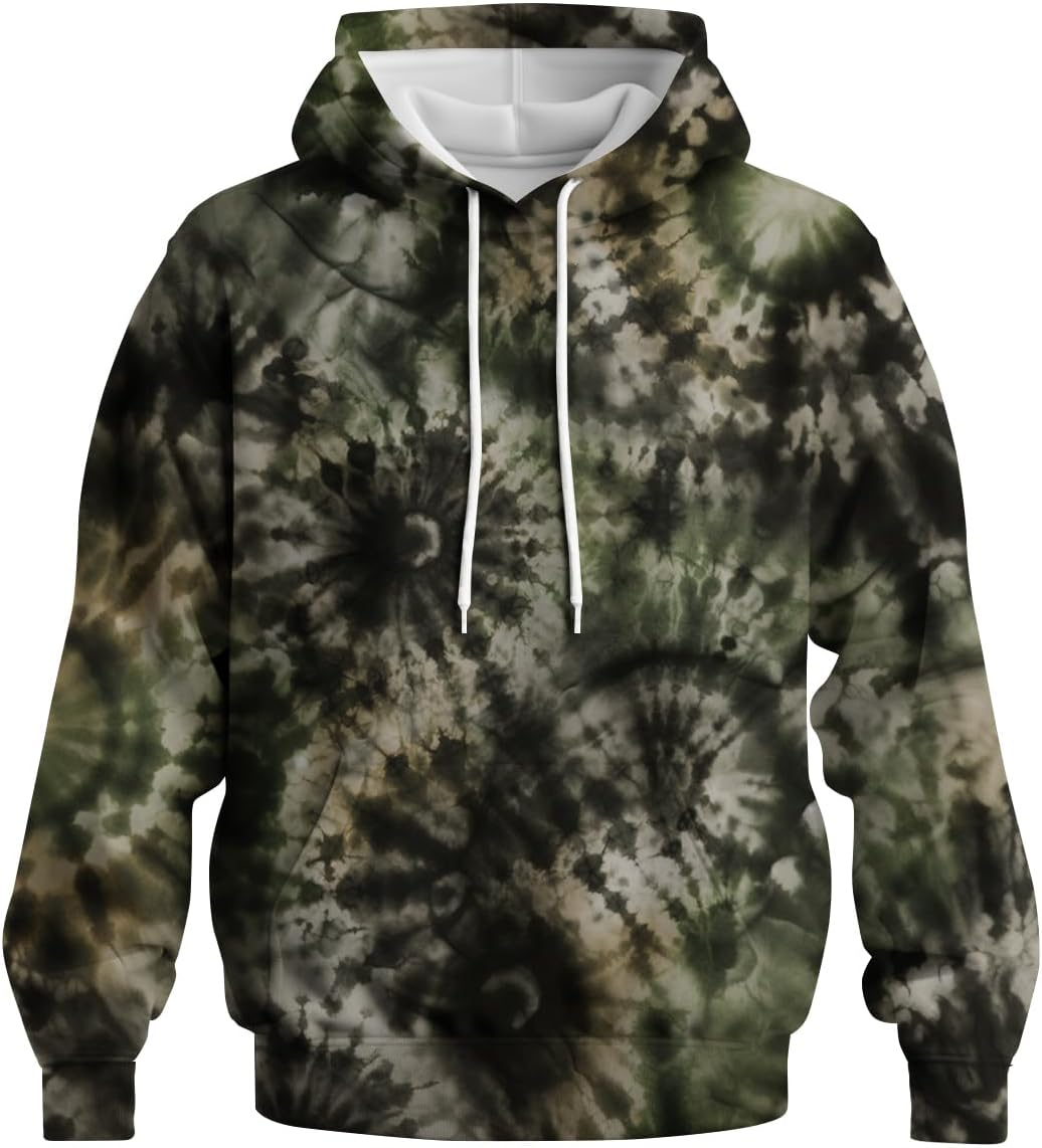 CZLBTFTP Tie Dye Hoodie Long Sleeve Pullover Sweatshirt for Men Women