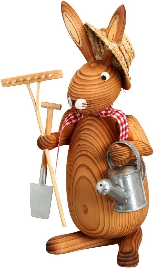 Rudolphs Schatzkiste Easter Bunny Hare Gardner with Watering can Height of 20 cm Easter Figure Easter Decoration ore Mountains Seiffen