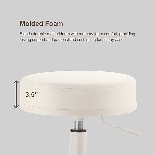 Miniatura 4 de DR.LOMILOMI Mini taburete estacionario 503 con respaldo para salón de uñas, pedicura, spa y hogar (asiento bajo, con reposo negro y deslizamiento,