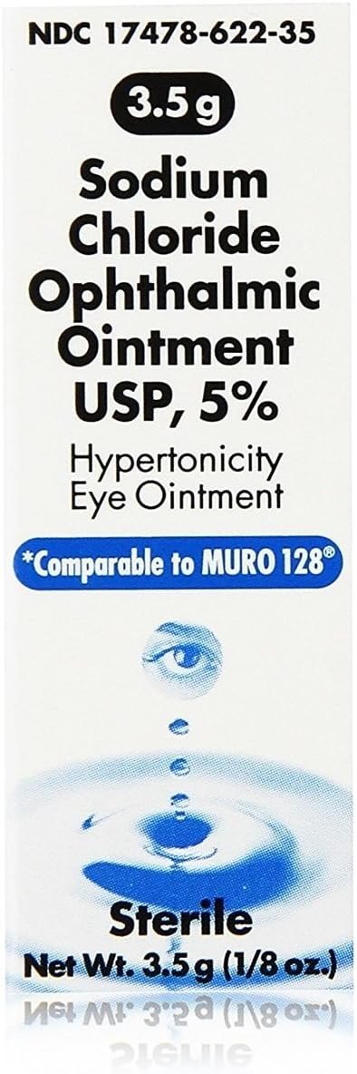 Akorn Sodium Chloride Ophthalmic Ointment, 3.5 g Each (Pack of 8)