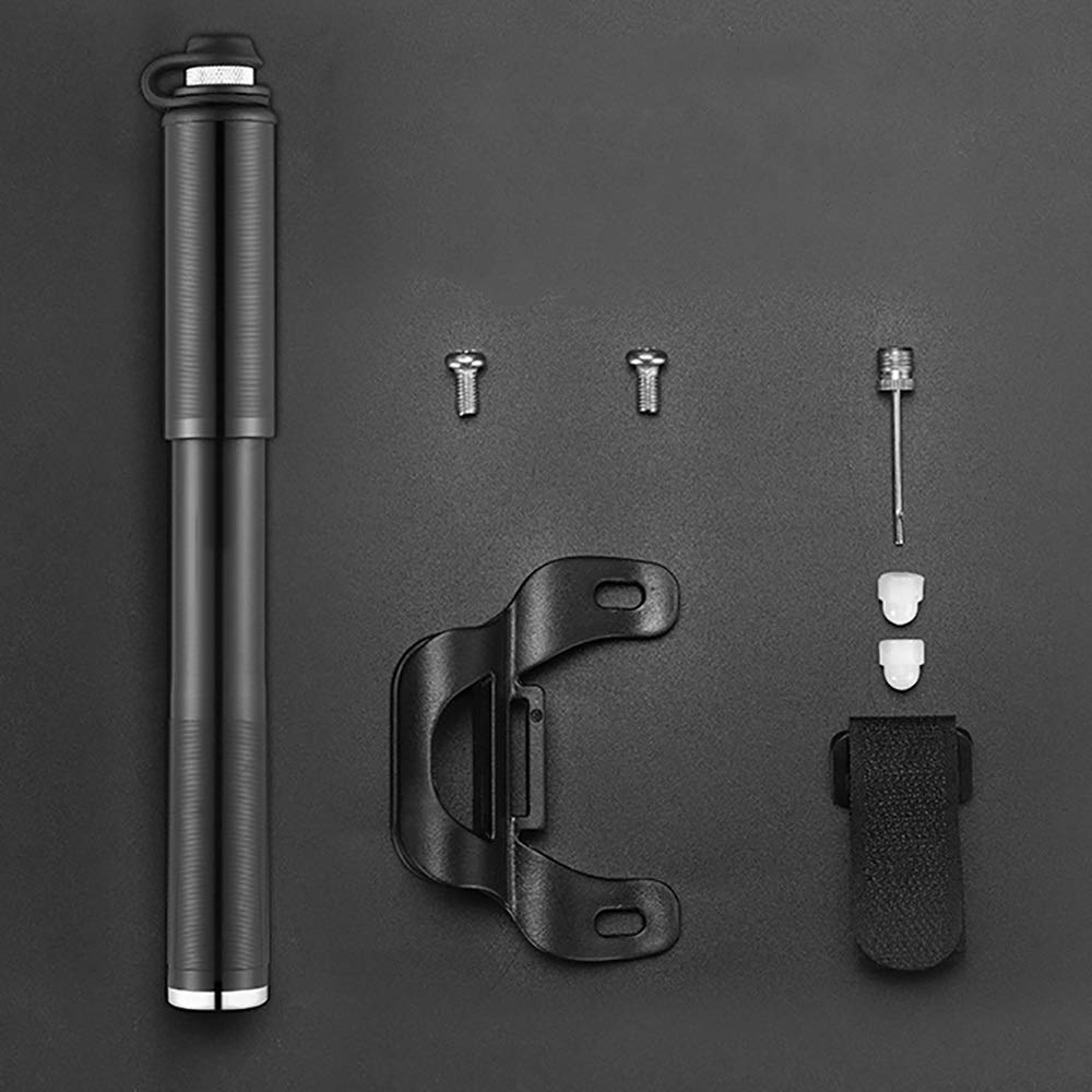 Tragbare Fahrradbodenpumpe Fahrradpumpe Multifunktionale Fahrausrüstung Tragbare Mini-Hochdruck-Universal-Fahrradpumpe (Farbe: Schwarz, Größe: 215 mm)