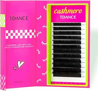 TDANCE Cashmere Lash Extensions Super Matte Black Classic Lash Extensions 0.05mm Thickness CC Curl 10-17mm Volume Eyelash Extensions for Professional Salon Use(0.05-CC,10-17mm)