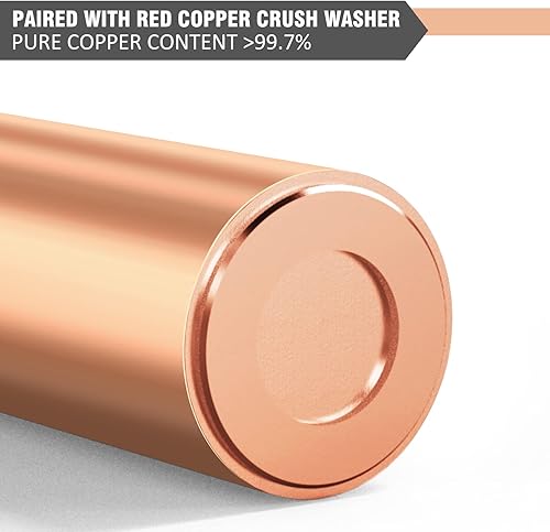 Miniatura 8 de Tapón de drenaje de aceite M12 x 1.25, tapón magnético de drenaje de bandeja de aceite T6 de aluminio de aviación con juntas de arandela de cobre