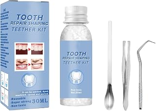 Tooth Repair Kit,Modelable Plastic Teeth Replacement Kit for Missing Teeth Broken Tooth Filler(3+1 Pcs).