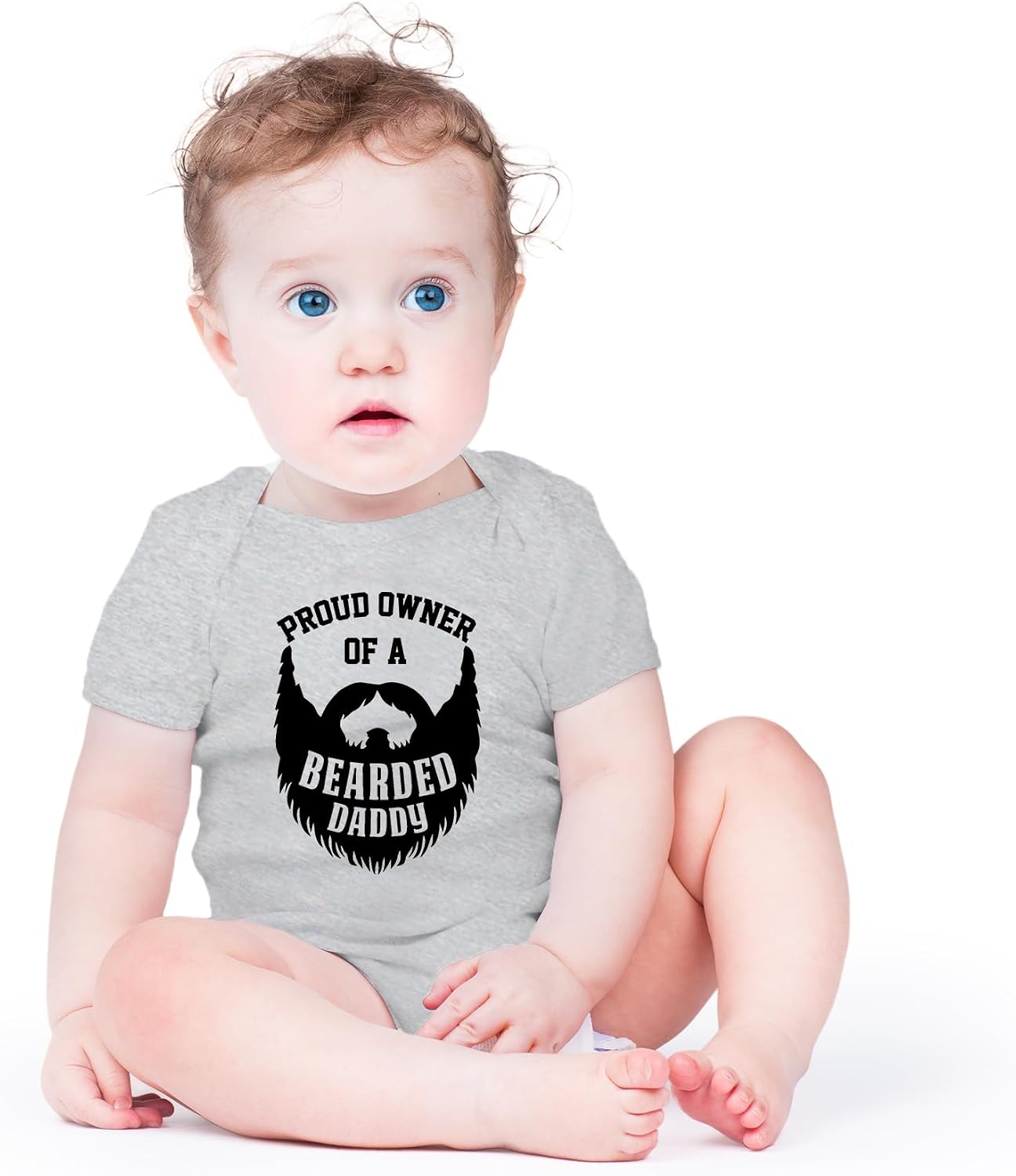 AW Fashions Proud Owner Of A Bearded Daddy Baby Bodysuit Cute Newborn Boys Outfit Funny Infant Clothes