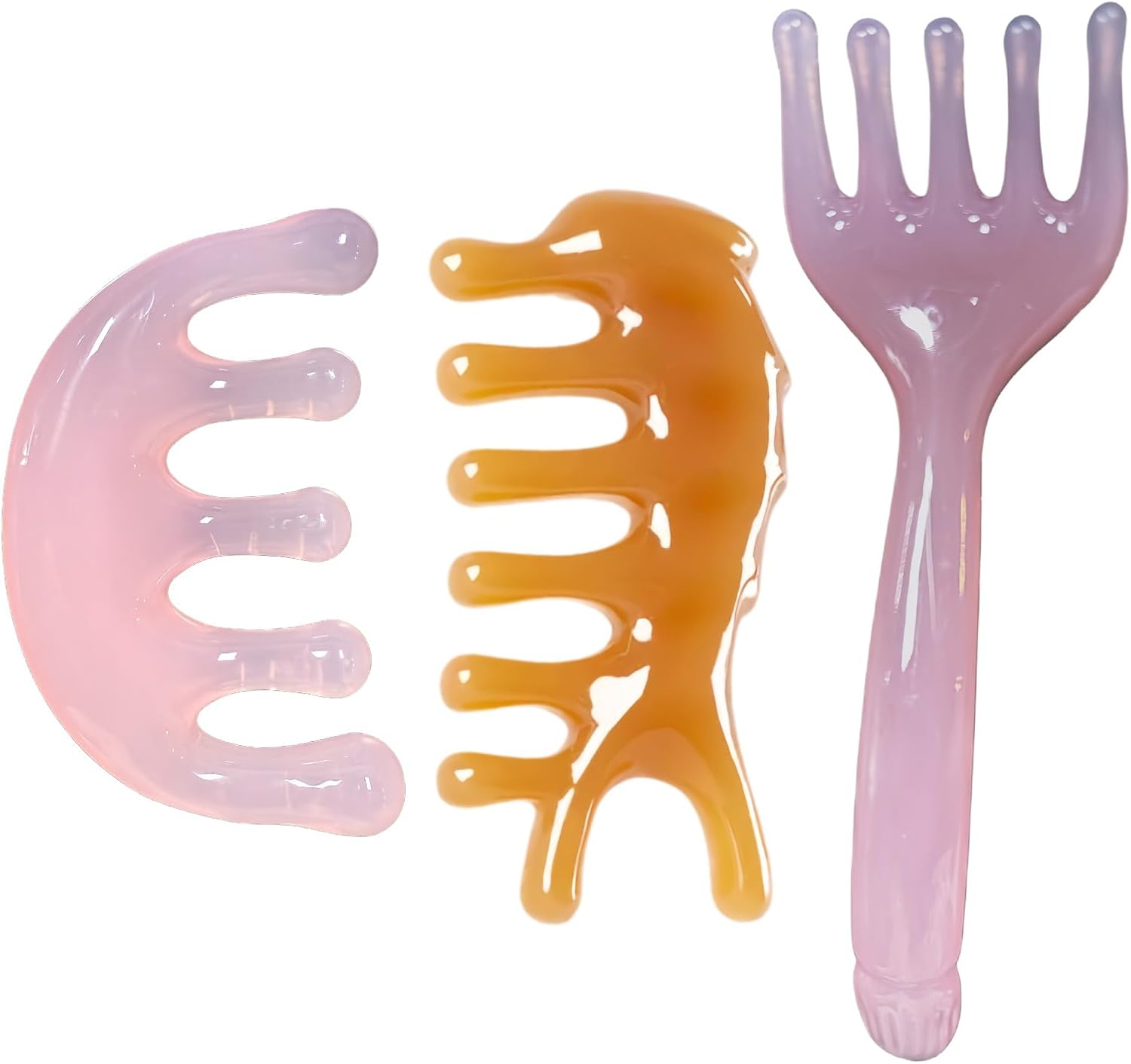 3 Pack Scalp Massager Comb, Gua Sha Resin Massage Tool for Whole Body