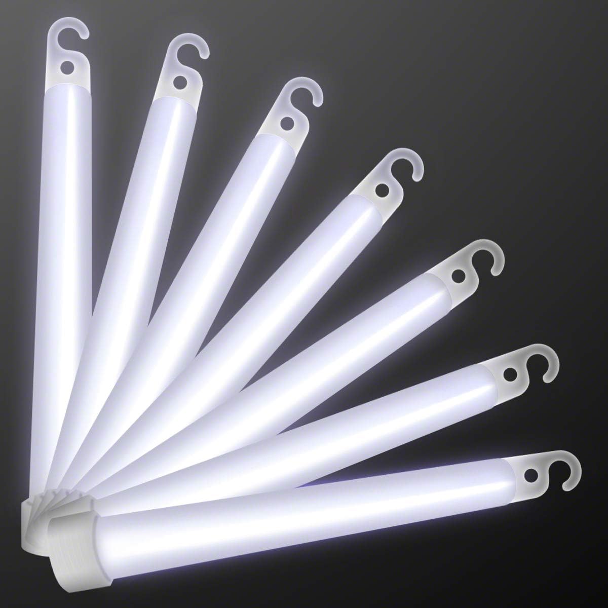FlashingBlinkyLights Premium White Glow Sticks 6" (Pack of 25)