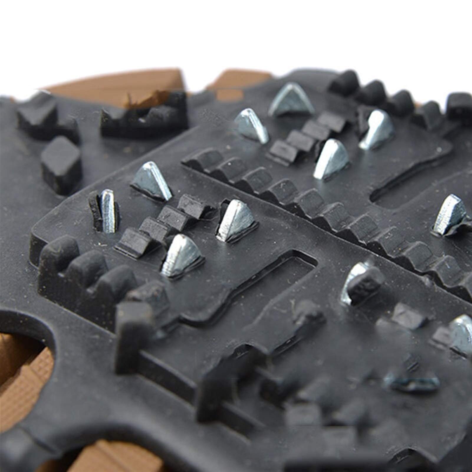 Schuhspikes 24 Bolzen Anti-Skid Schuhspikes Unisex Winter Klettern Anti-Rutscheiße Eisgreifer Spike Schnee und Eiskrämpfe S/M/L/XL Größen (Shoe Size : Black XL)
