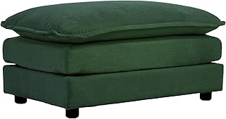 mikibama Chenille Upholstered Couches Ottoman for Modular Sectional Sofa, Evergreen