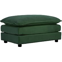 Tmsan Chenille Sectional Sofa Ottoman for Living Room Cloud Couch Set Green