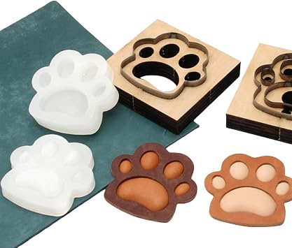 4pcs Leather Cutting Die Set, Leather Dies for Cutting Shapes, Cutter for Keychains, Punching Mold Dog Paw for DIY Craft Dogs paw