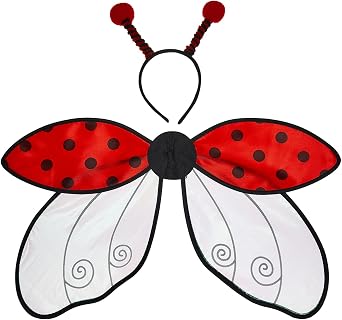 MA&BABY Kids Insect Wings Costume Set - Bee & Ladybug with Antenna Headband