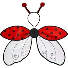 MA&BABY Kids Insect Wings Costume Set - Bee & Ladybug with Antenna Headband