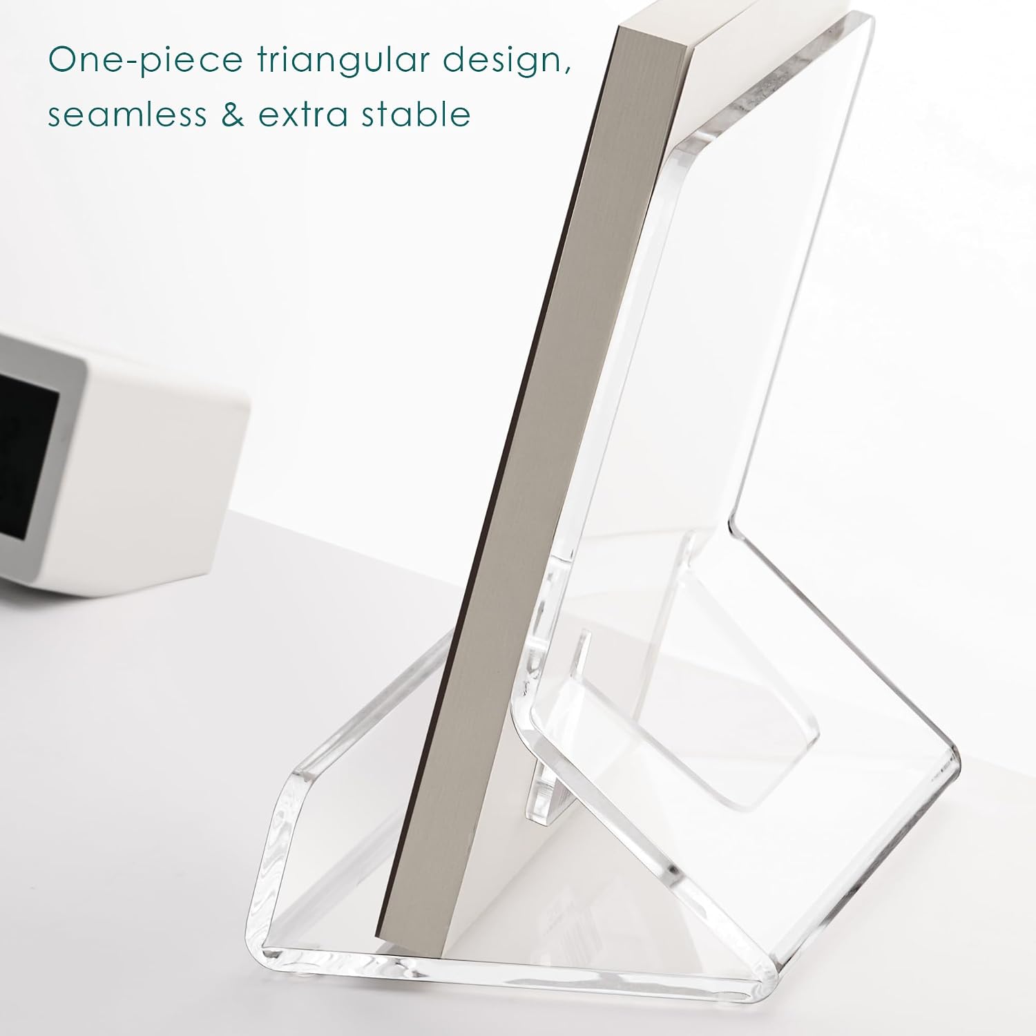 YUXUN Clear Acrylic Cookbook Stand for Kitchen, Fits iPad Recipe Set of 2