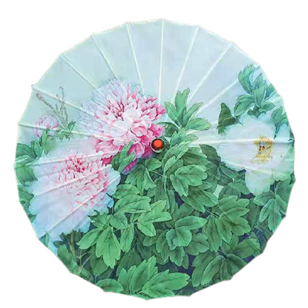 Cosplay Chinese Style Oil Paper Classical Rainproof Umbrella Rainproof Umbrella, Parasol Floral Paper and Bamboo Painted Paper Parasol for Cosplay