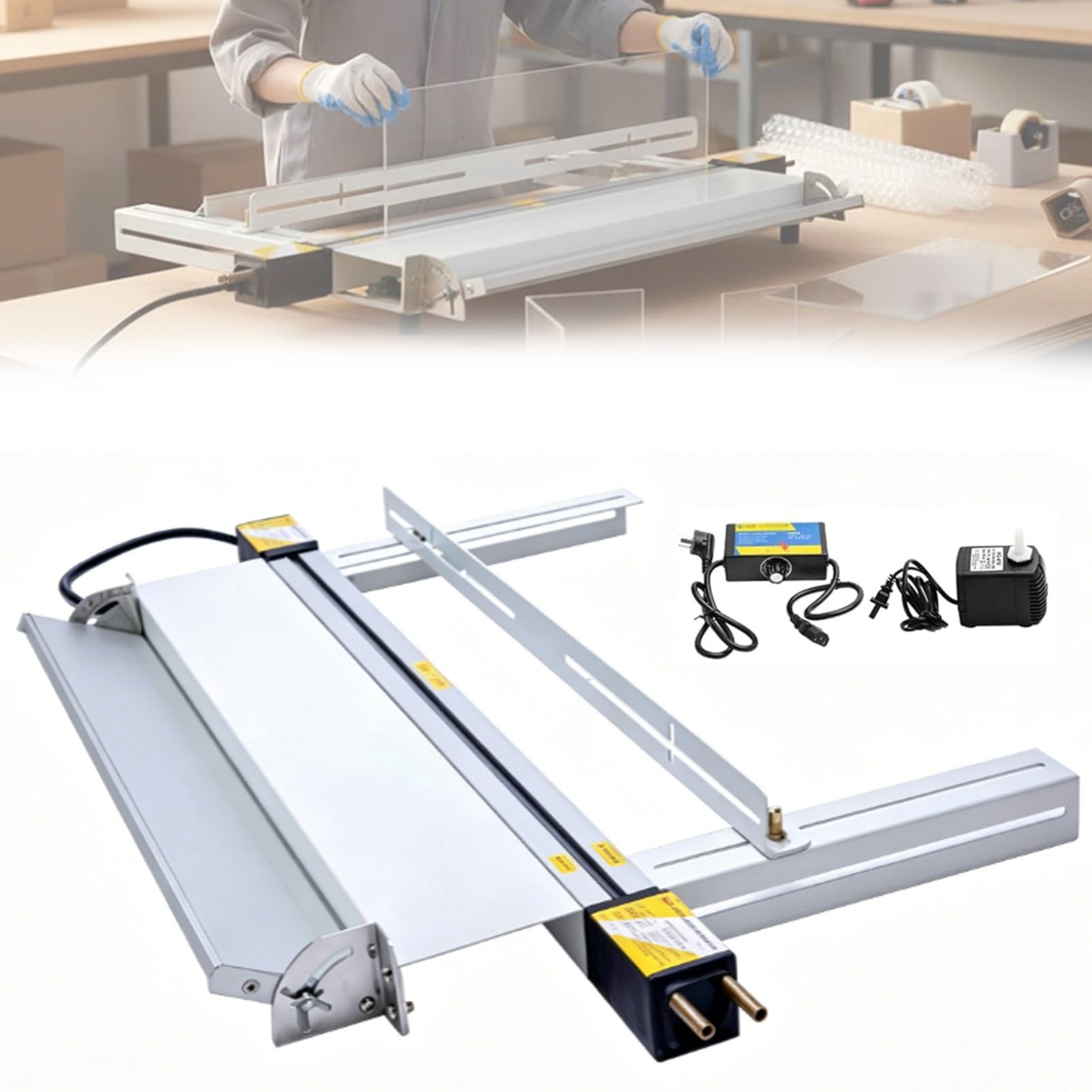 Pvxa Acrylic PVC Plastic Bender, 30cm/60cm/125cm Acrylic Bender Plastic, with Length Setting Bracket Angle Adjustment, for Decoration Engineering Sign Making 24Inch