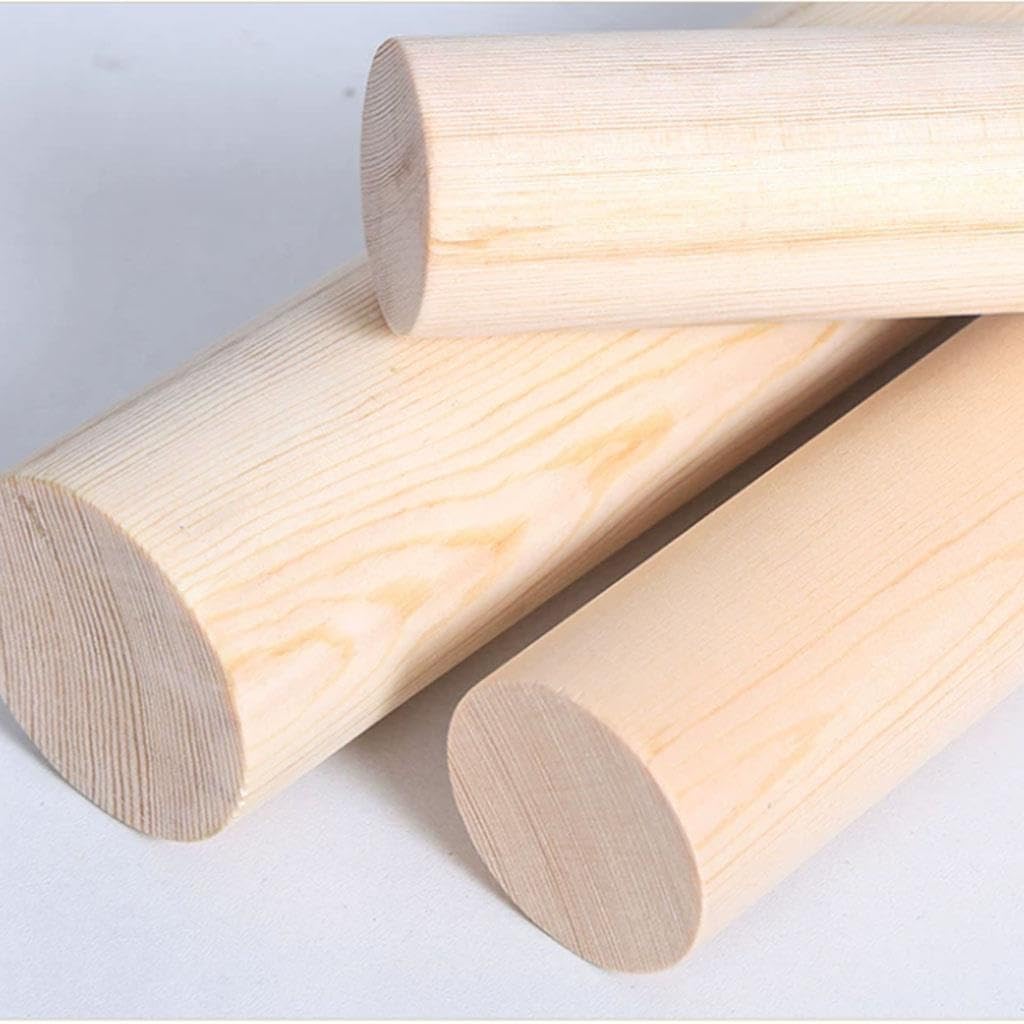 5 Sztuk 100mm Okrągły Pręt Z Drewna Sosnowego, Pasek Z Litego Drewna DIY Materiał Modelowy(Dia 60mm)
