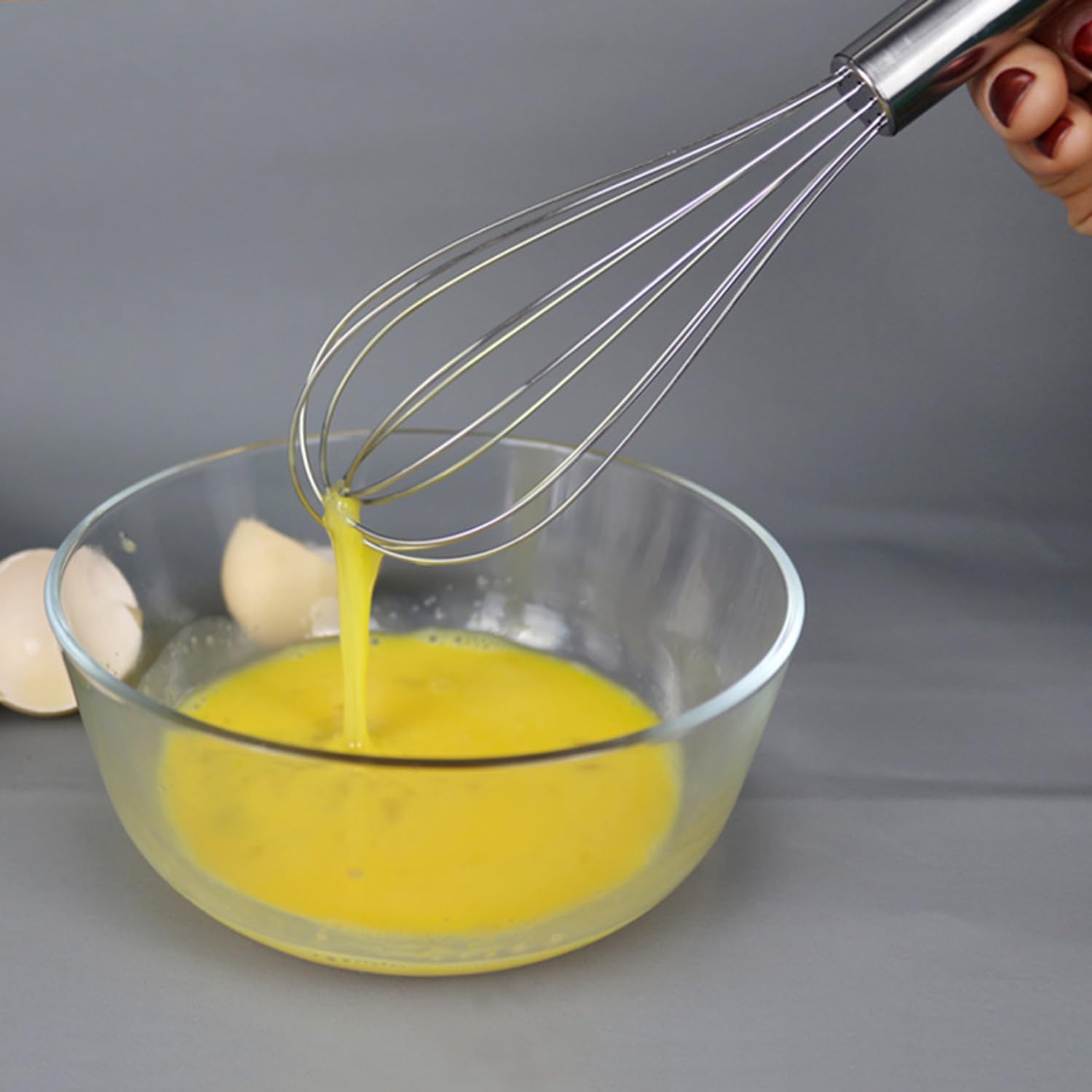 Batidor Manual De Huevos - Acero Inoxidable Dorado, Varillas Resistentes, Para Salsas, Repostería Y Cocina