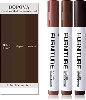 BOPOVA Furniture Markers Touch Up, Wood Floor Scratch Repair Kit, 3 Colors Markers for Scratches, Stains, Floors, Tables, Desks, Cabinet, Bedpost (Ochre Brown, Maple, Walnut)