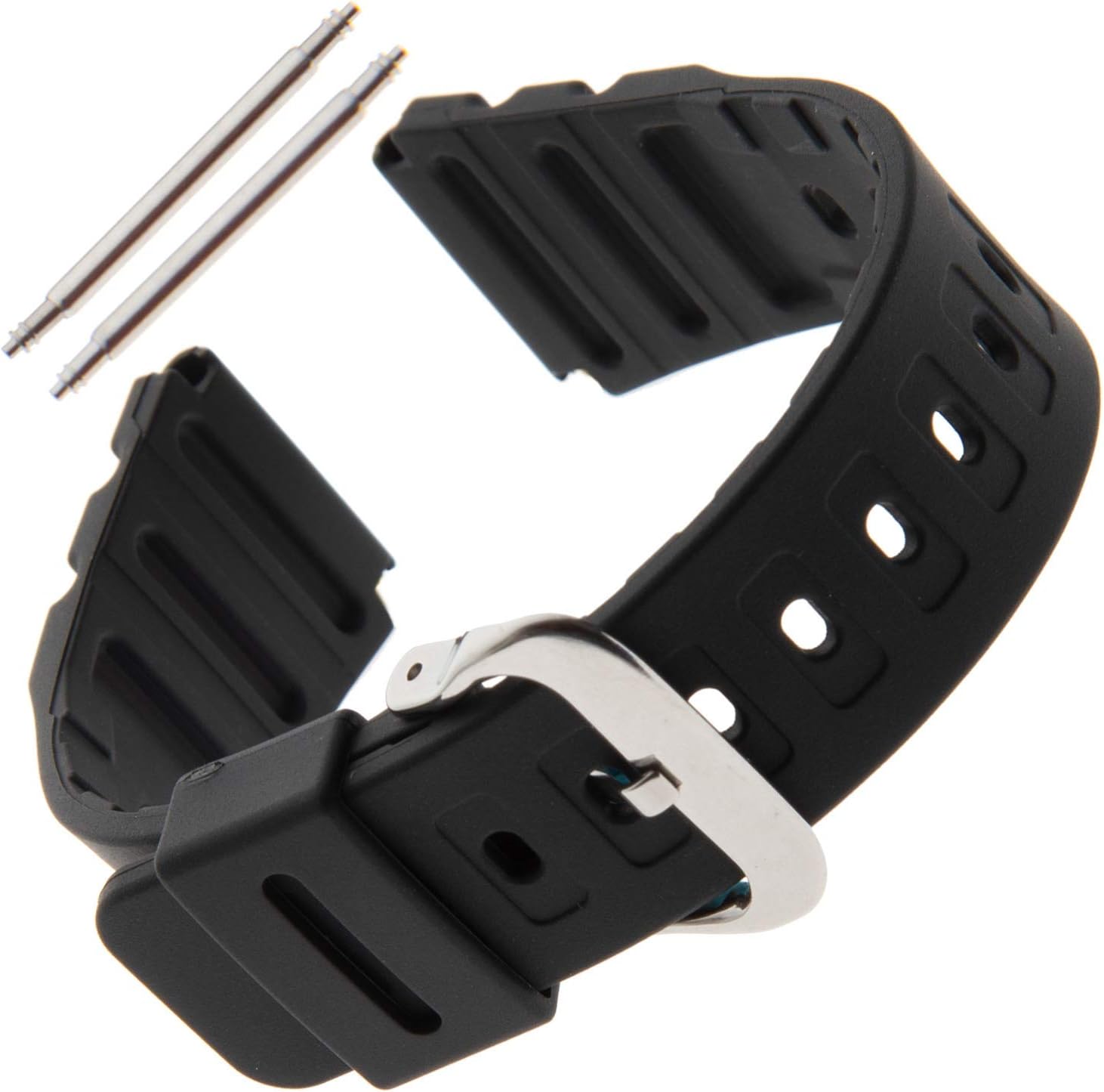 Gilden 20mm Black Polyurethane Extra-Long Sport Watch Strap 017270